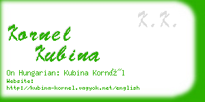 kornel kubina business card